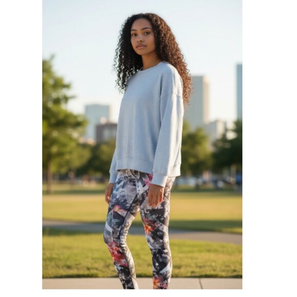 Gray Sweatshirt and Evolution & Creation Floral Leggings Set - Picture 15 of 15